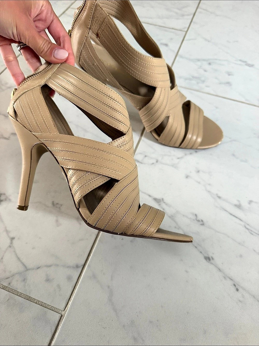 Tan Strappy Heels